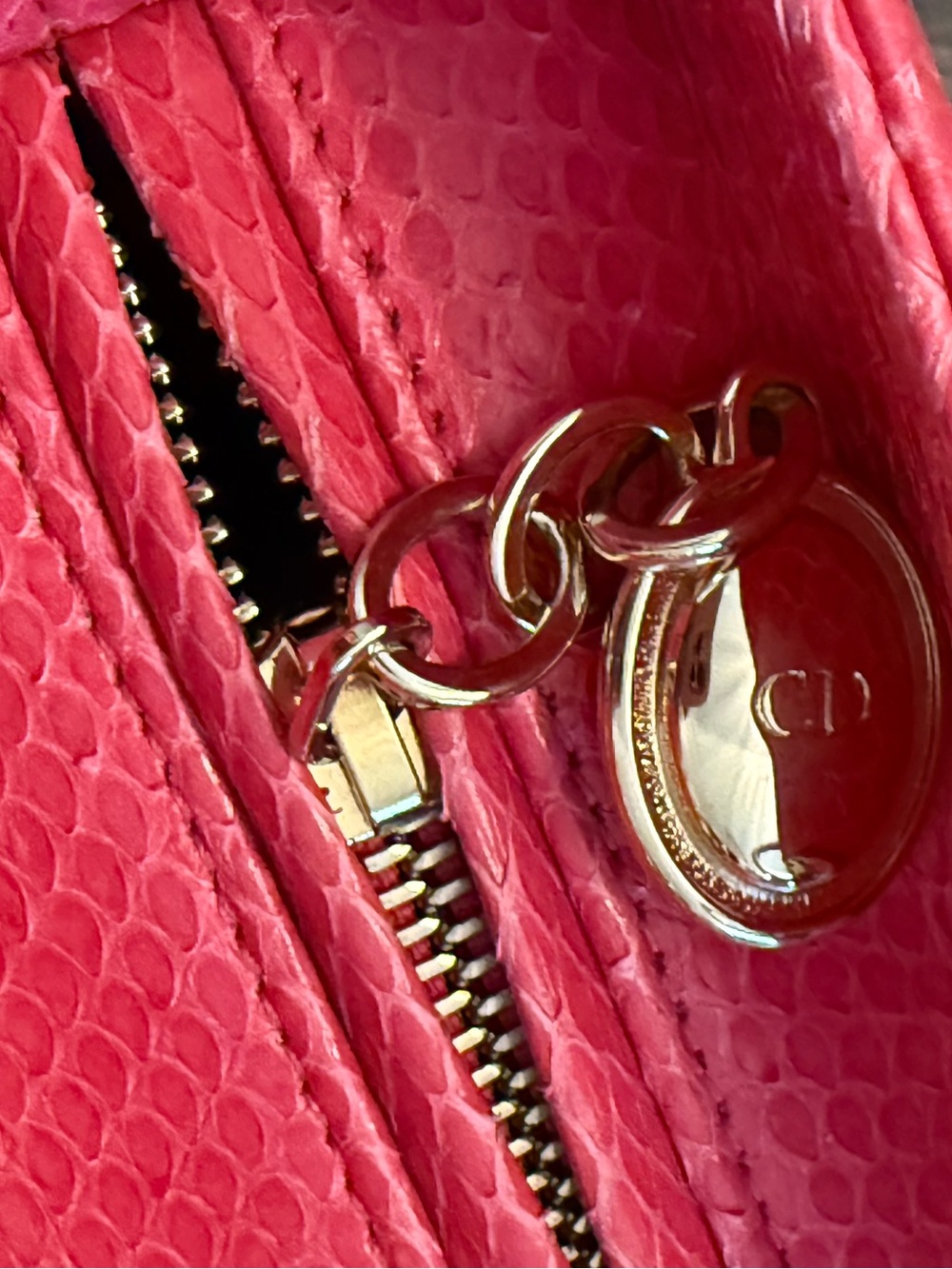Large Hot Pink Python Lady Dior - Picture 10 of 11